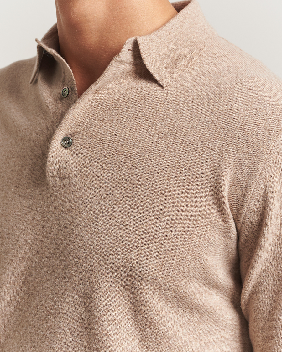Herre | Gensere | Morgano | Wool/Cashmere Polo Beige