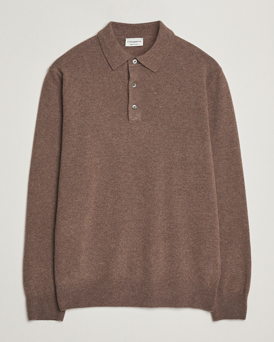 Herre | Gensere | Morgano | Wool/Cashmere Polo Brown