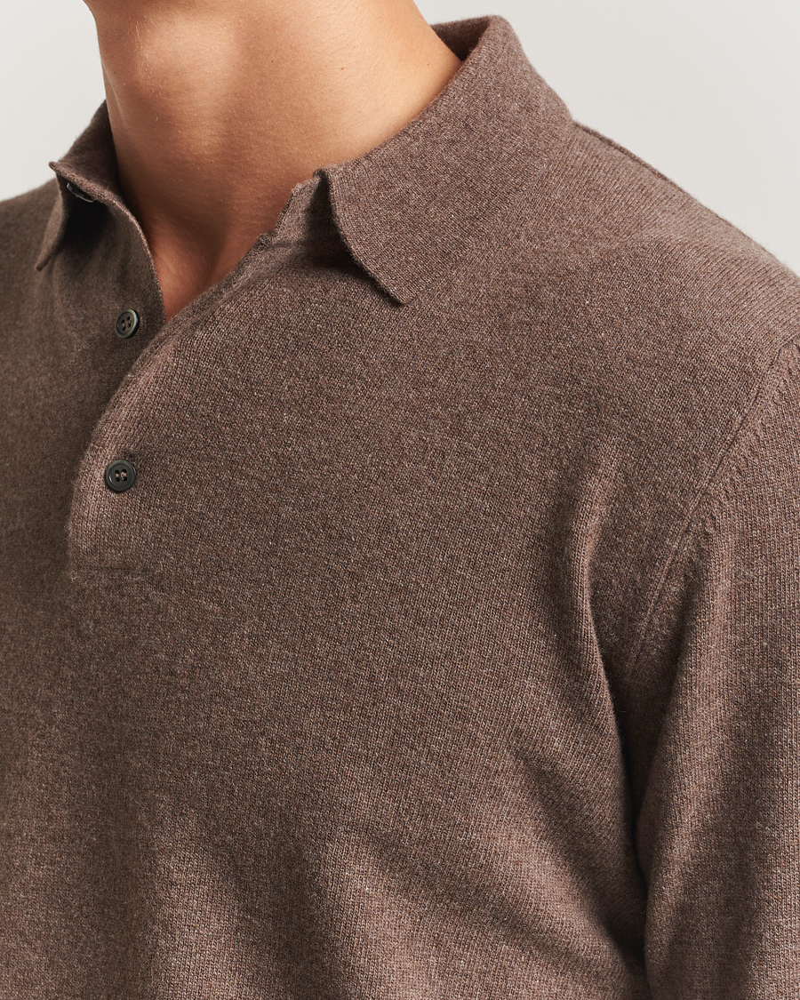 Herre | Gensere | Morgano | Wool/Cashmere Polo Brown