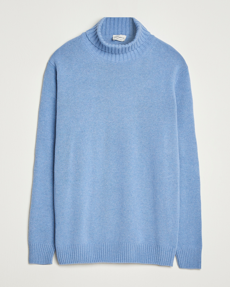 Herre | Gensere | Morgano | Wool/Cashmere Heavy Knit Rollneck Light Blue