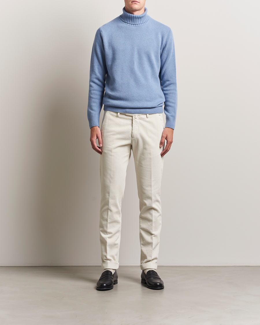 Herre | Gensere | Morgano | Wool/Cashmere Heavy Knit Rollneck Light Blue