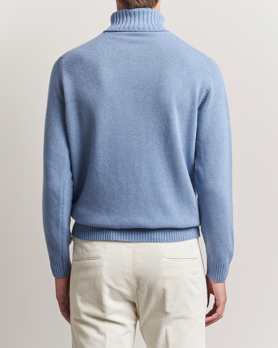 Herre | Gensere | Morgano | Wool/Cashmere Heavy Knit Rollneck Light Blue