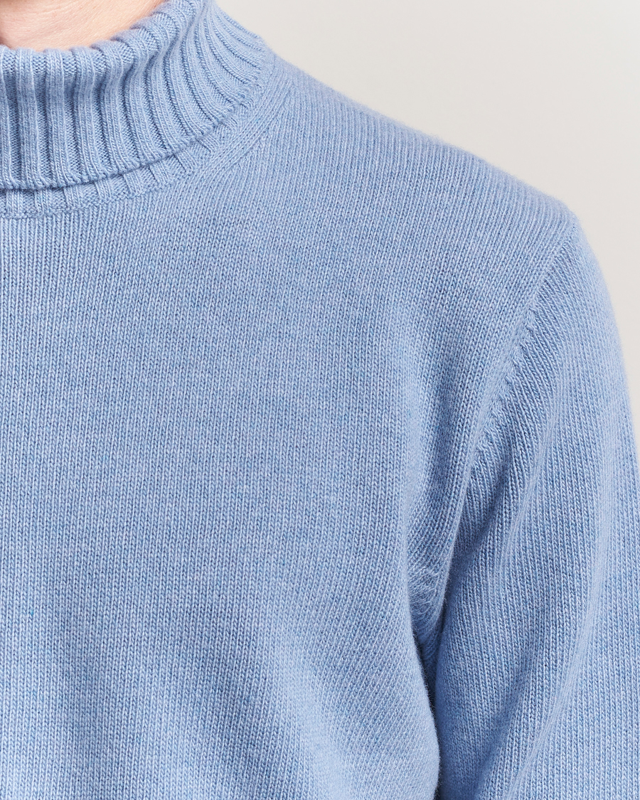 Herre | Gensere | Morgano | Wool/Cashmere Heavy Knit Rollneck Light Blue