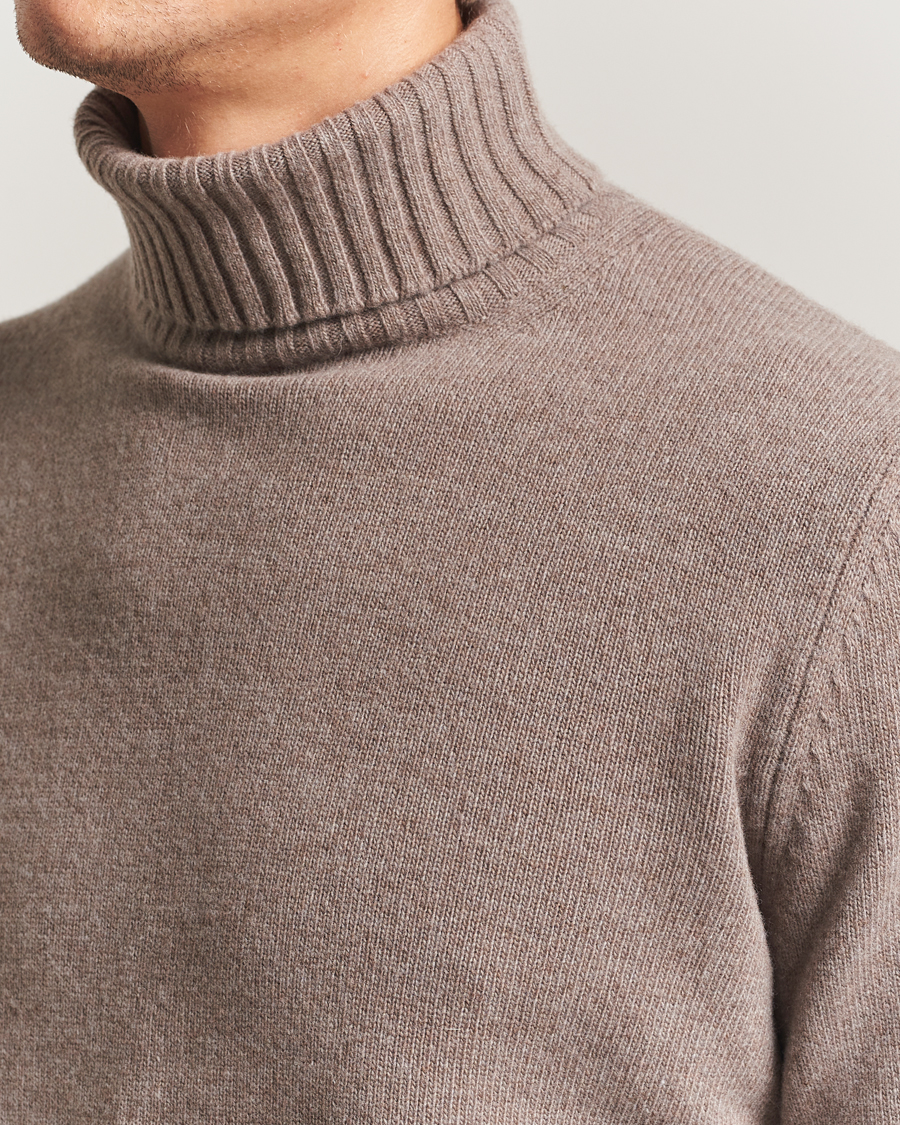Herre | Gensere | Morgano | Wool/Cashmere Heavy Knit Rollneck Light Brown