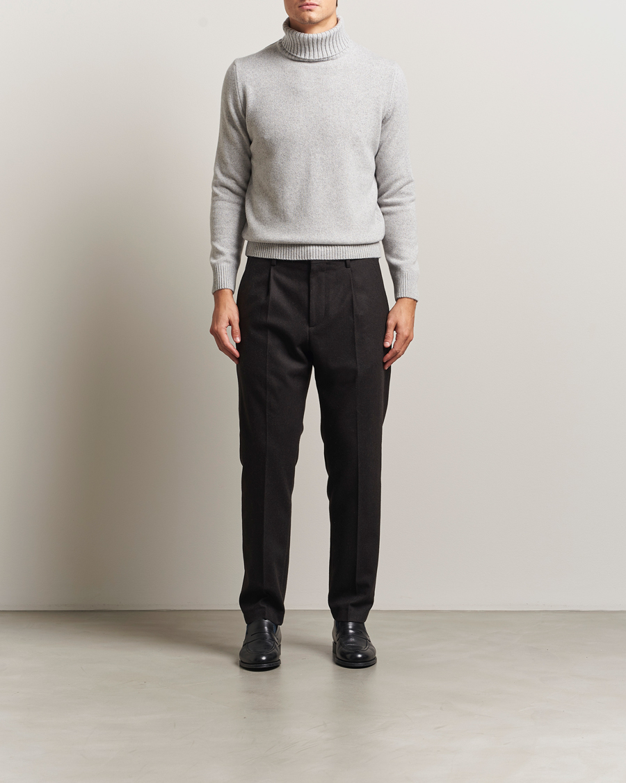 Herre | Gensere | Morgano | Wool/Cashmere Heavy Knit Rollneck Light Grey