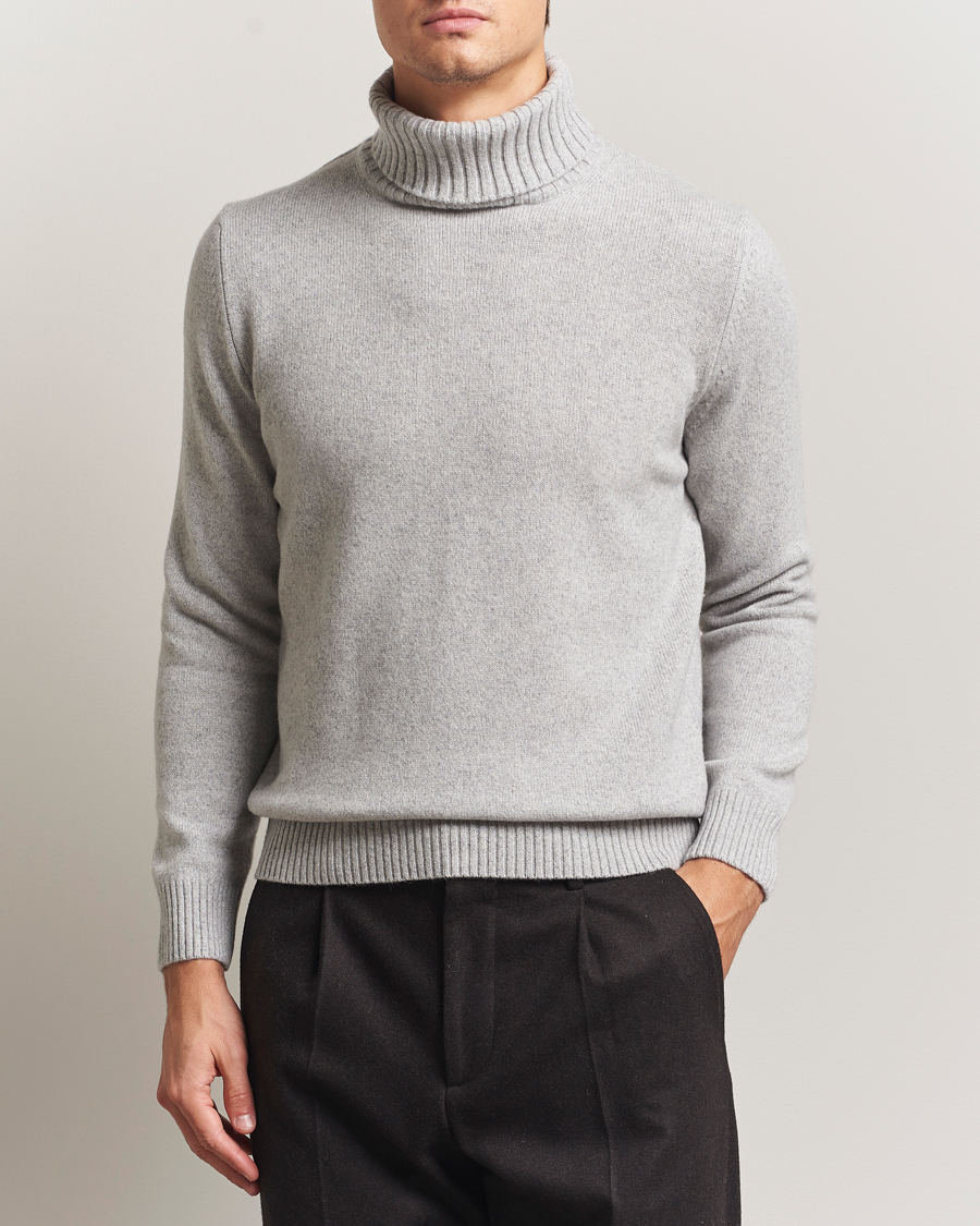 Herre | Gensere | Morgano | Wool/Cashmere Heavy Knit Rollneck Light Grey