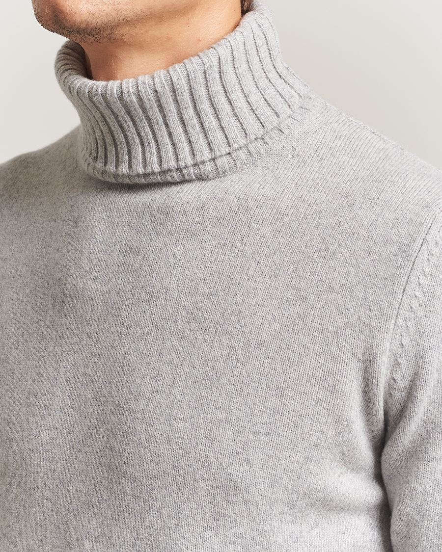 Herre | Gensere | Morgano | Wool/Cashmere Heavy Knit Rollneck Light Grey