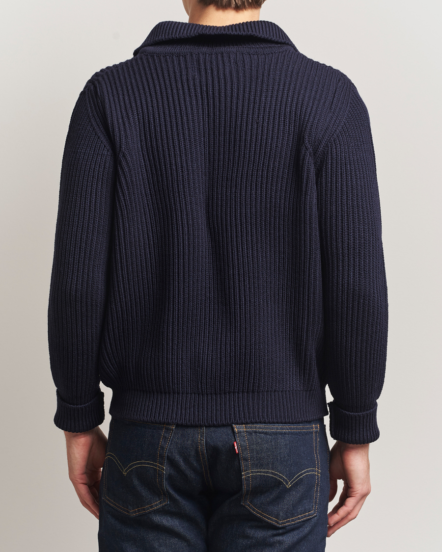 Herre | Gensere | Peregrine | Fisherman Merino Zip Cardigan Navy