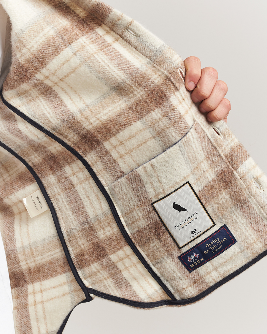 Herre | Skjorter | Peregrine | Moon Wool Check Overshirt Beige