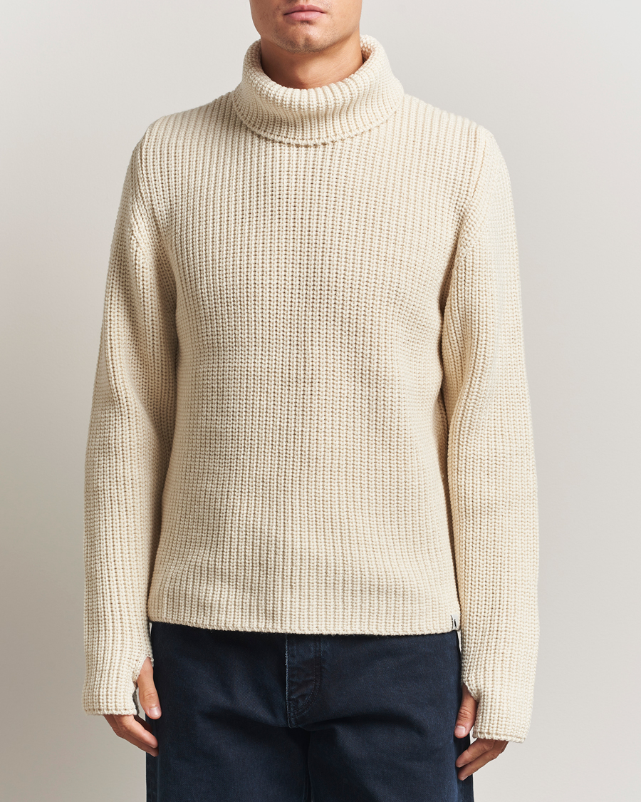 Herre | Gensere | Peregrine | Wilkinson Knitted Merino Rollneck Ecru