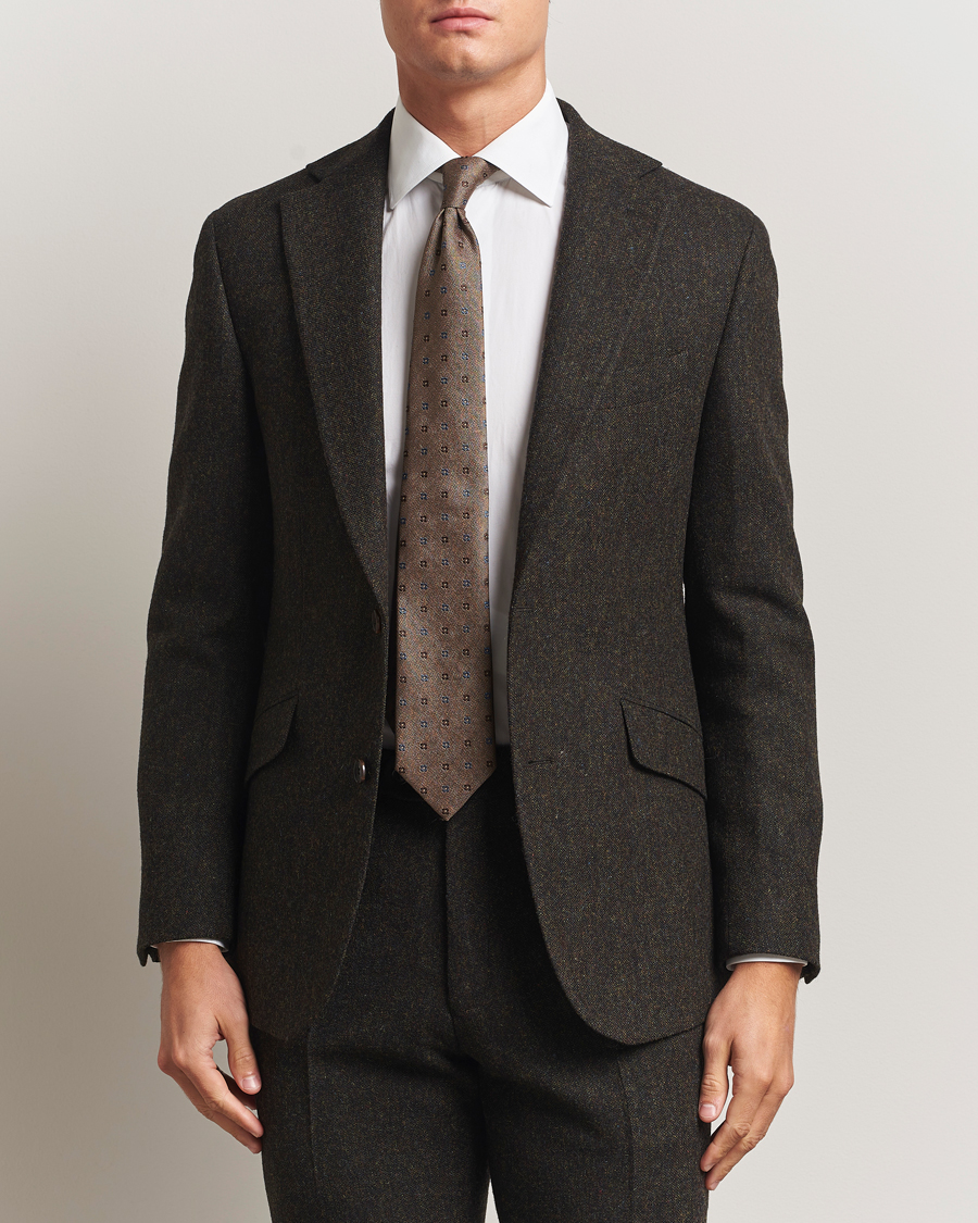 Herre | Dressjakker | Walker Slater | Edward Shetland Wool Donegal Blazer Dark Brown