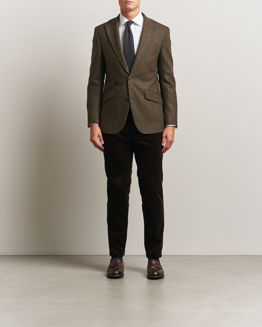 Herre | Dressjakker | Walker Slater | Edward Lambswool Windowpane Blazer Dark Green