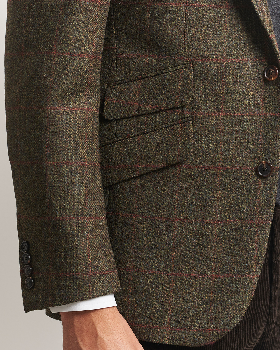 Herre | Dressjakker | Walker Slater | Edward Lambswool Windowpane Blazer Dark Green