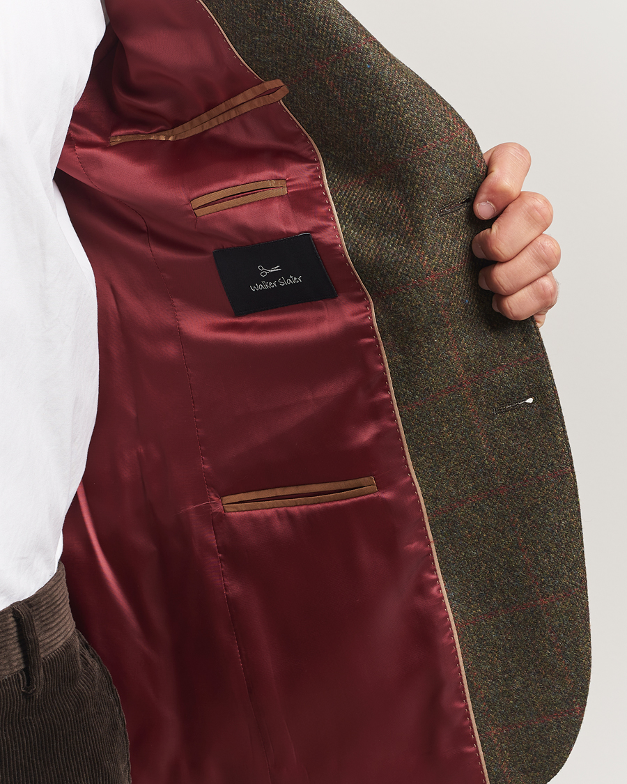 Herre | Dressjakker | Walker Slater | Edward Lambswool Windowpane Blazer Dark Green