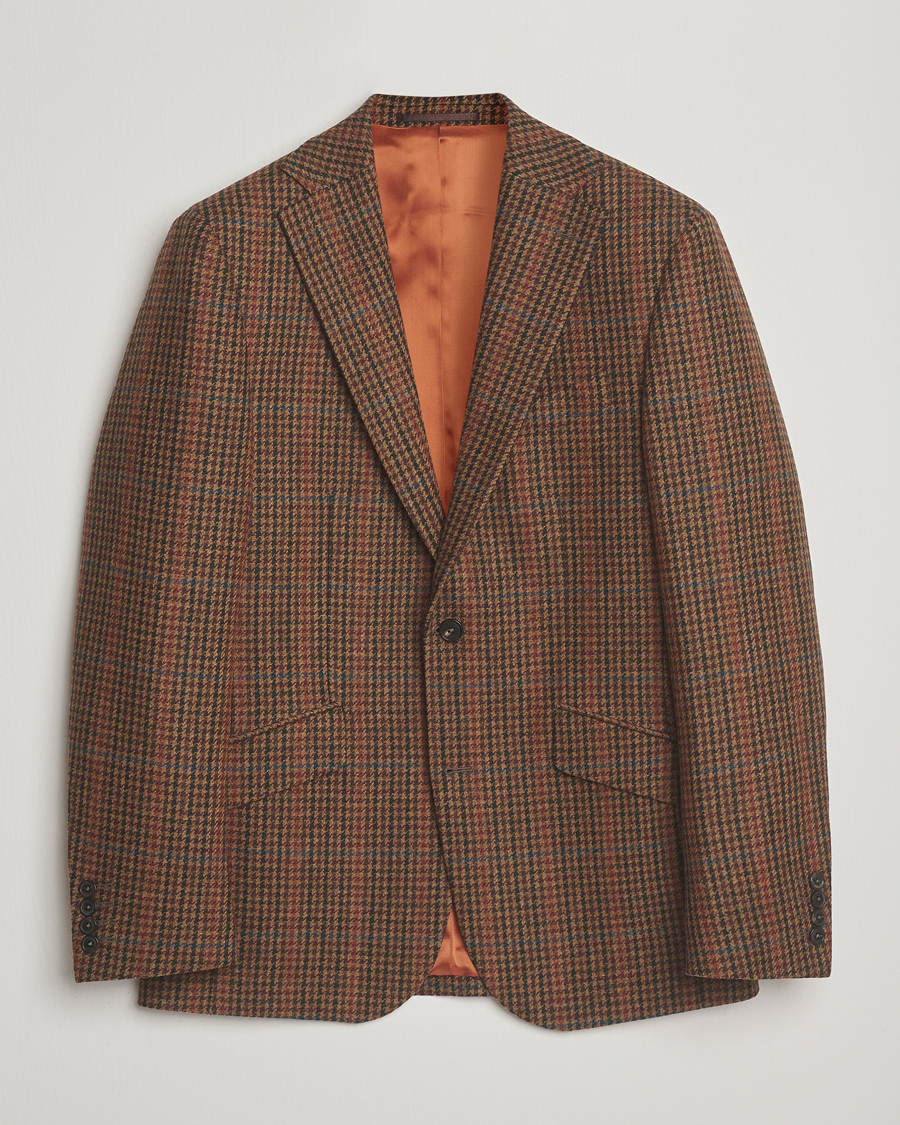 Herre | Dressjakker | Walker Slater | Edward Lambswool Dogtooth Blazer Brown
