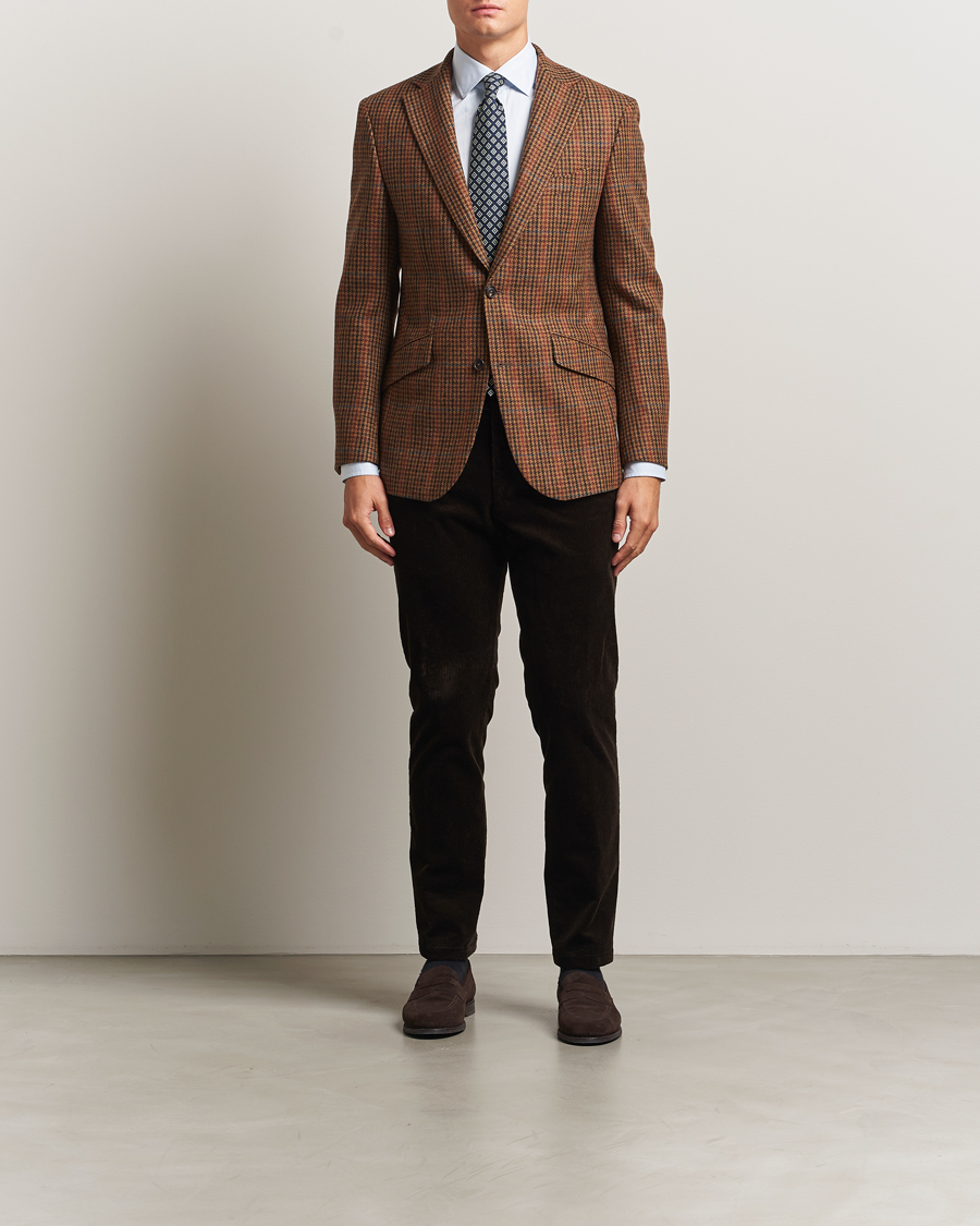 Herre | Dressjakker | Walker Slater | Edward Lambswool Dogtooth Blazer Brown