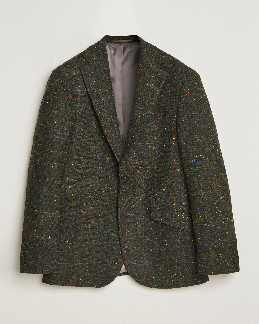 Herre | Dressjakker | Walker Slater | Edward Lambswool Donegal Windowpane Blazer Dark Green