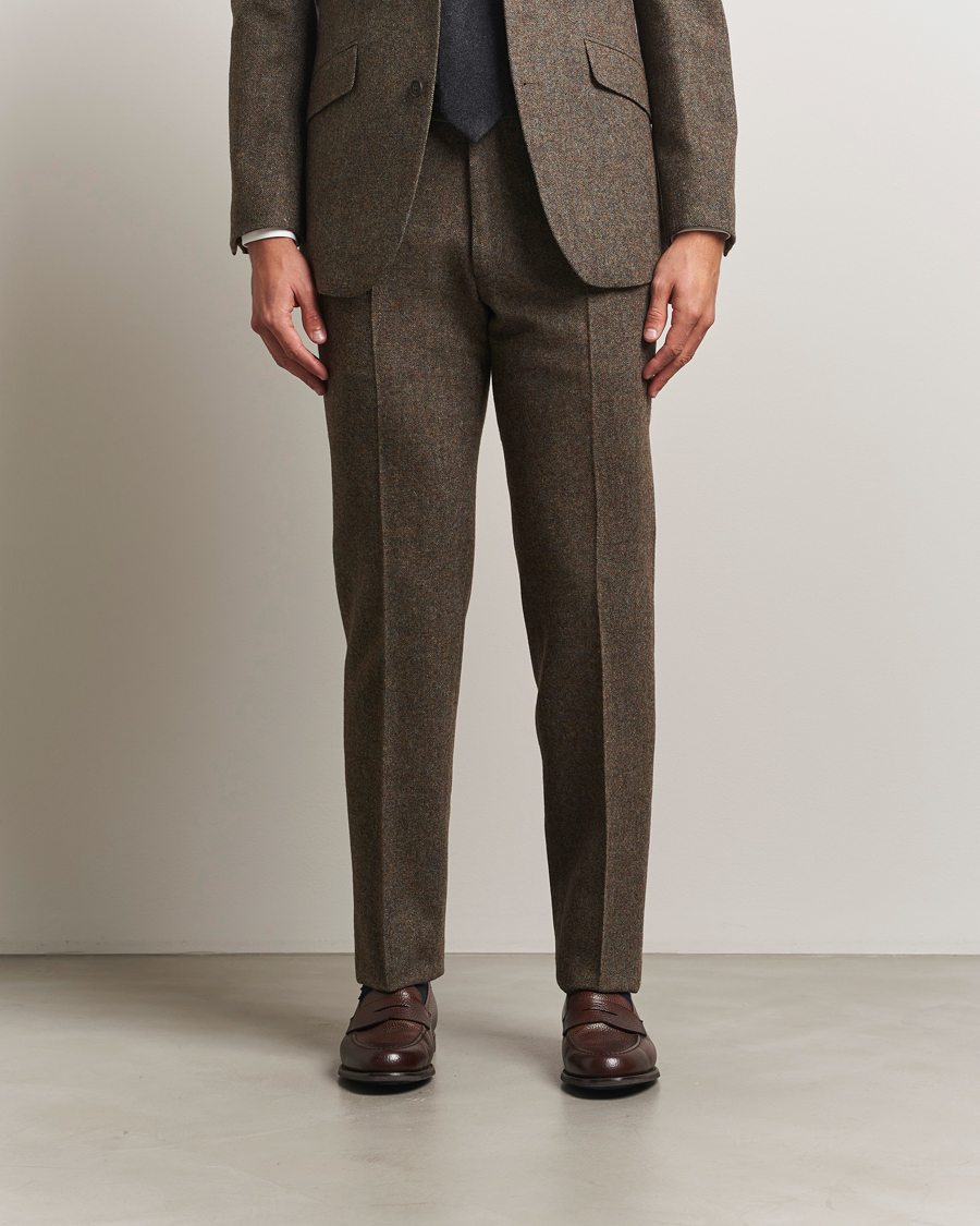 Herre | Bukser | Walker Slater | Edward Shetland Wool Donegal Trousers Dark Green