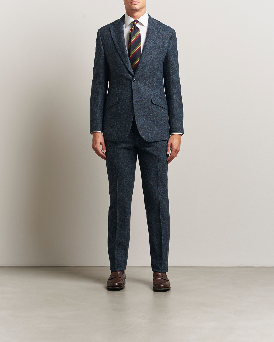 Herre | Bukser | Walker Slater | Edward Shetland Wool Donegal Trousers Navy