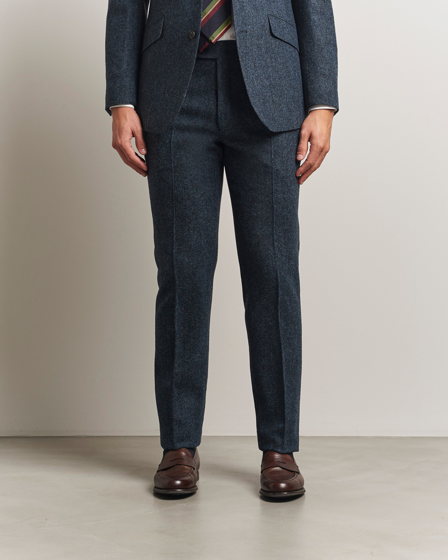 Herre | Dressjakker | Walker Slater | Edward Shetland Wool Donegal Trousers Navy