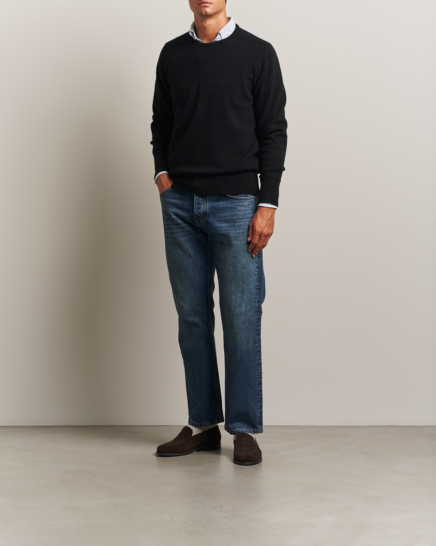 Herre | Gensere | William Lockie | Melrose Cashmere Crew Neck Black
