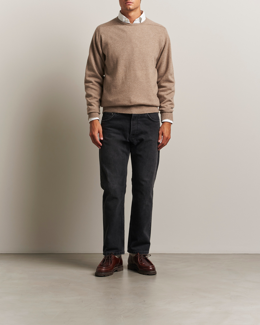 Herre | Gensere | William Lockie | Melrose Cashmere Crew Neck Dark Natural