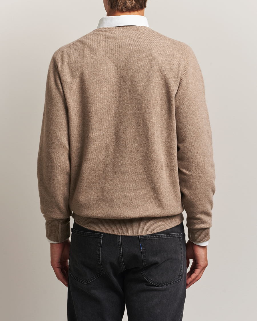 Herre | Gensere | William Lockie | Melrose Cashmere Crew Neck Dark Natural