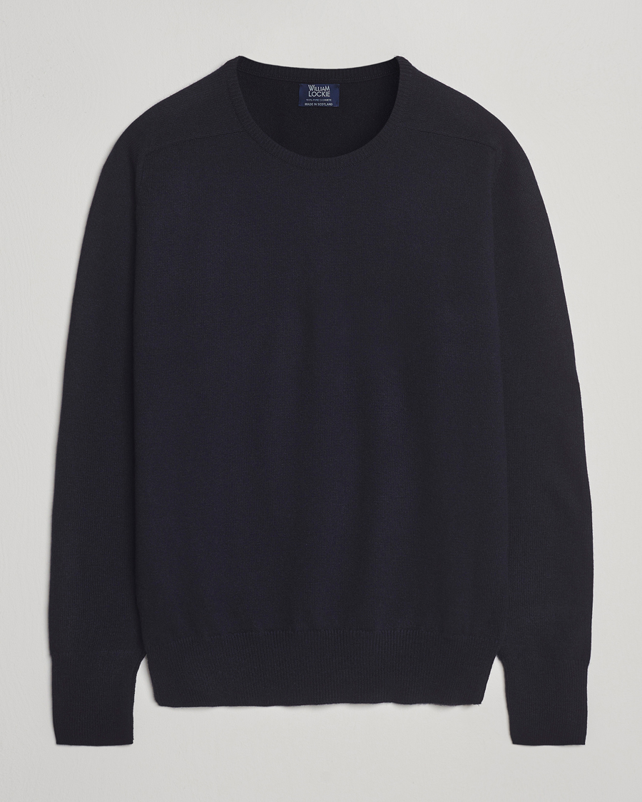 Herre | Gensere | William Lockie | Melrose Cashmere Crew Neck Dark Navy