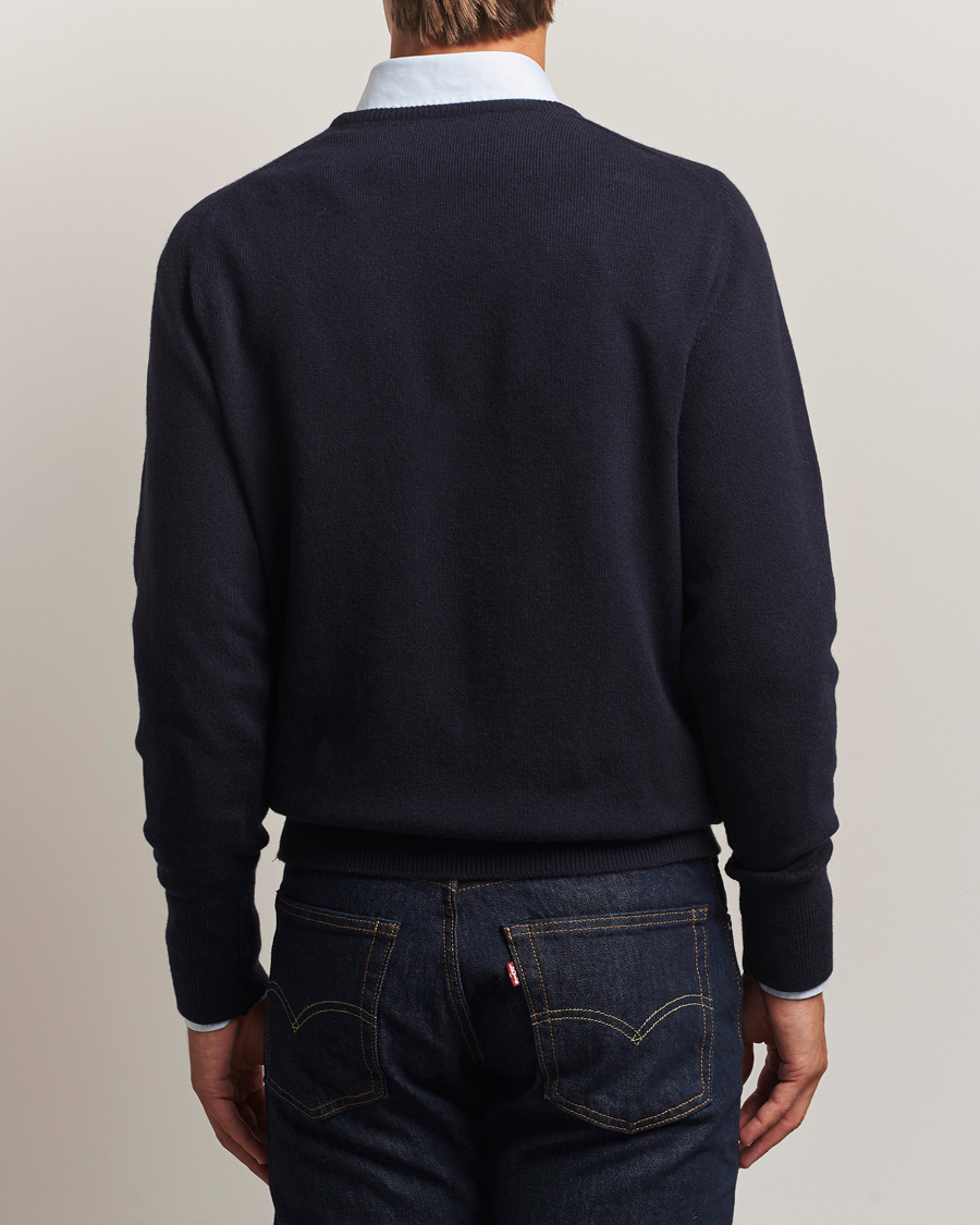 Herre | Gensere | William Lockie | Melrose Cashmere Crew Neck Dark Navy