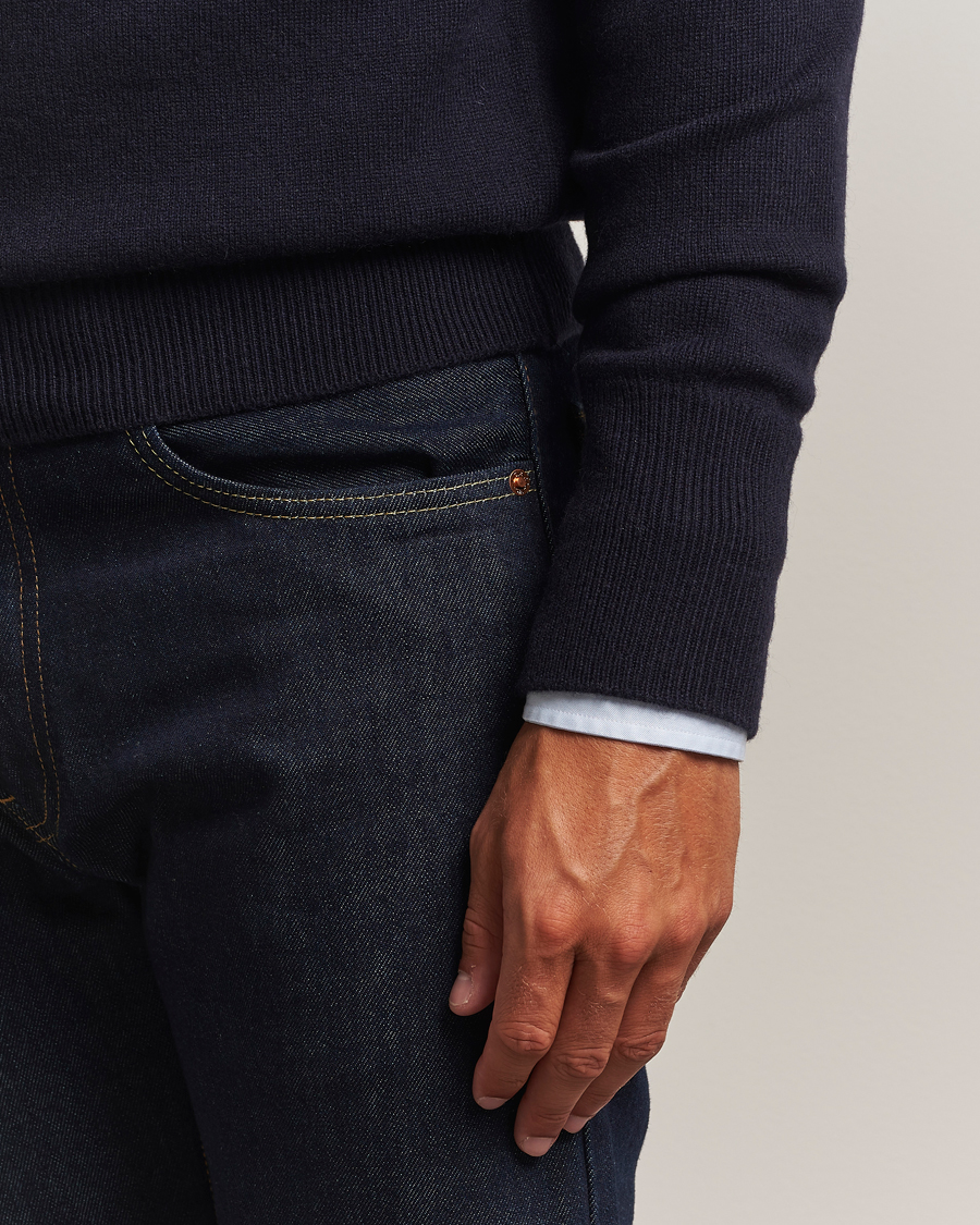 Herre | Gensere | William Lockie | Melrose Cashmere Crew Neck Dark Navy