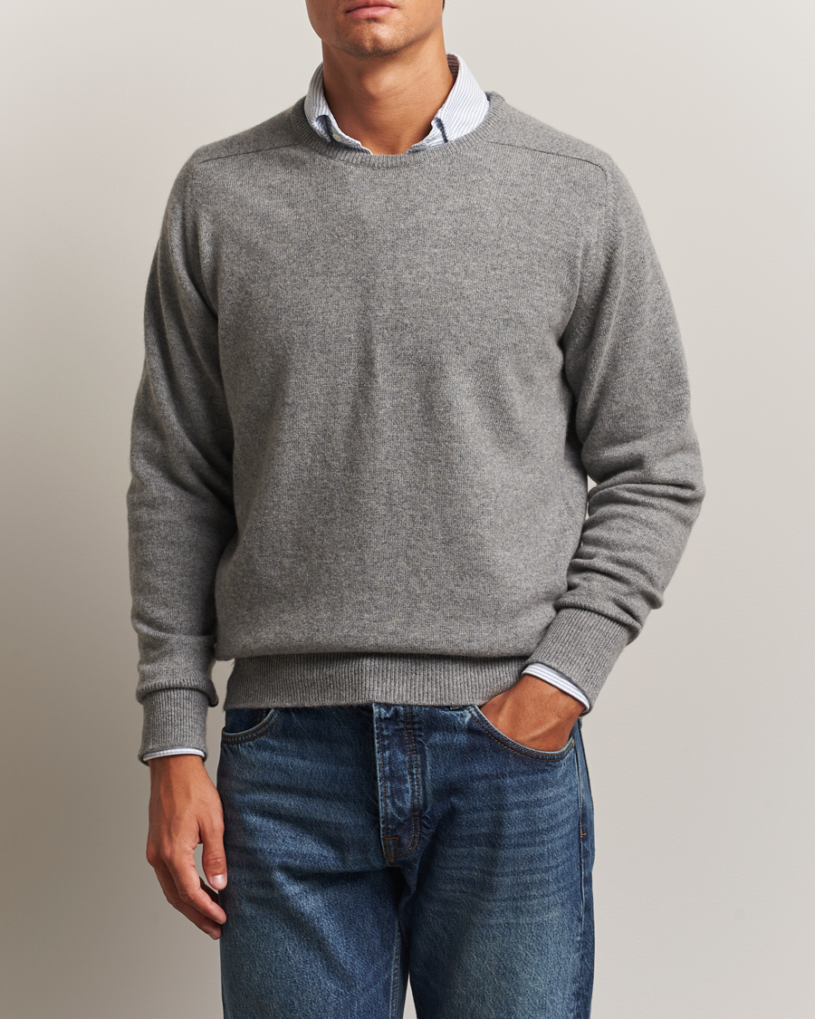 Herre | Gensere | William Lockie | Melrose Cashmere Crew Neck Grey