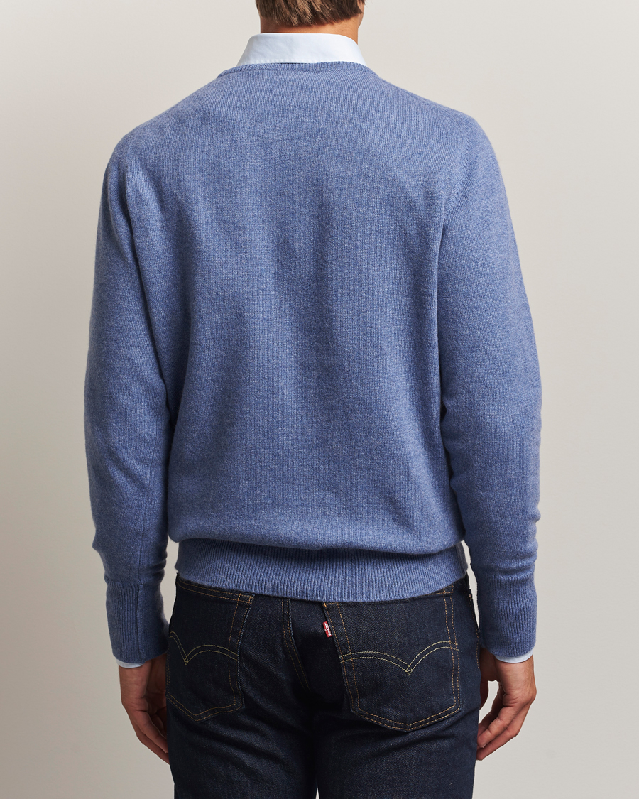 Herre | Gensere | William Lockie | Melrose Cashmere Crew Neck Blue