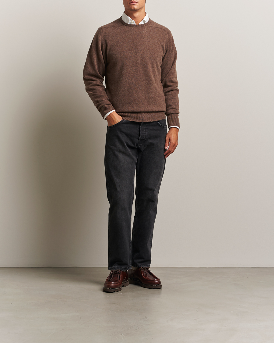 Herre | Gensere | William Lockie | Melrose Cashmere Crew Neck Mocha