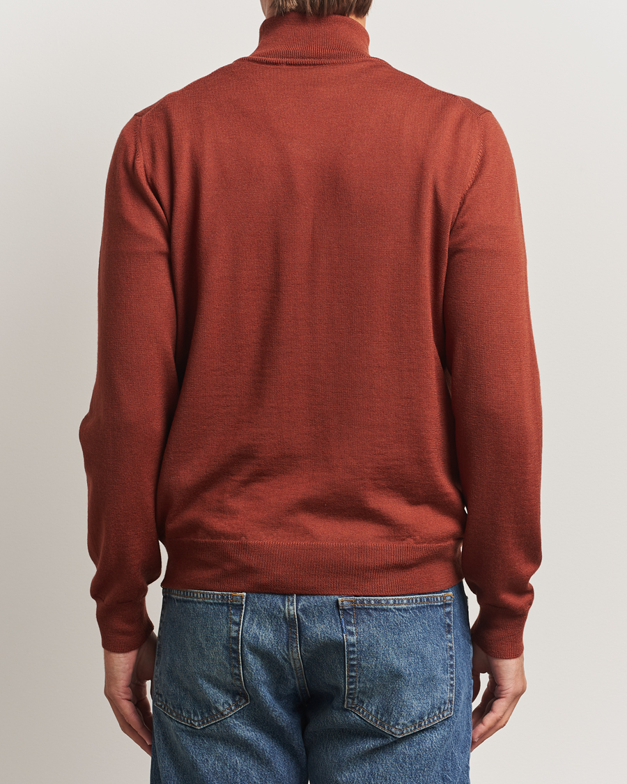 Herre | Gensere | Gran Sasso | Merino Fashion Fit Rollneck Rust Orange