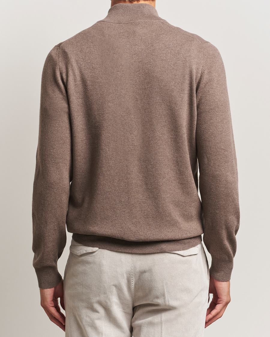 Herre | Gensere | Gran Sasso | Wool/Cashmere Half Zip Brown Melange