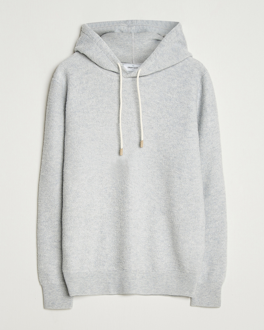 Herre | Gensere | Gran Sasso | Boiled Wool Hoodie Light Grey Melange