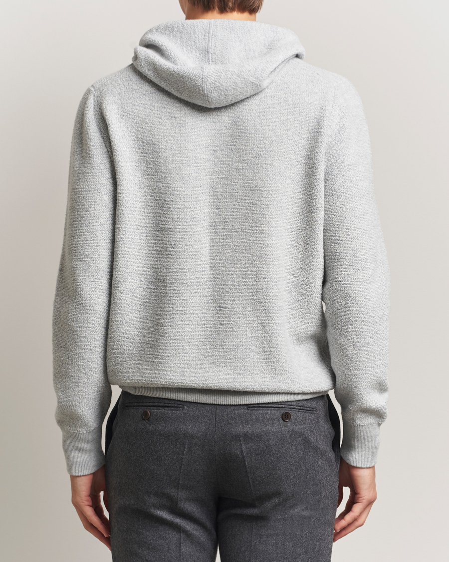 Herre | Gensere | Gran Sasso | Boiled Wool Hoodie Light Grey Melange