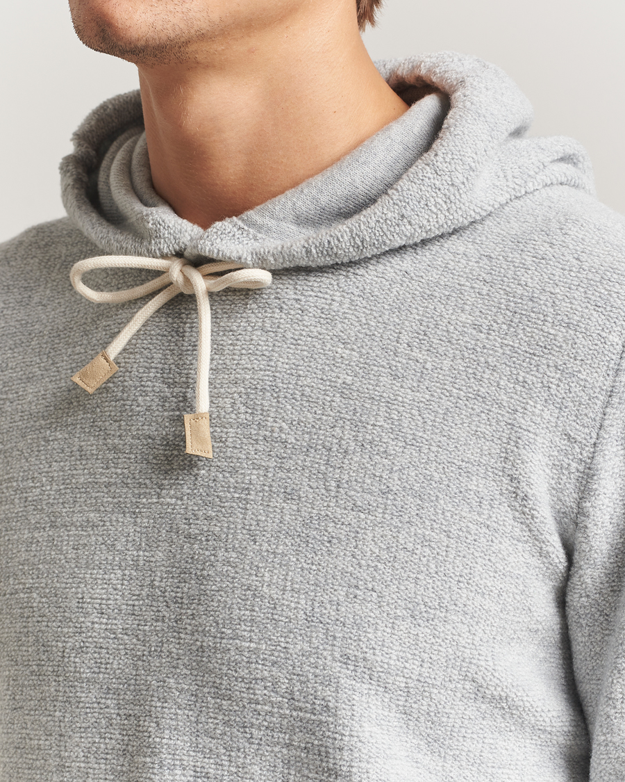 Herre | Gensere | Gran Sasso | Boiled Wool Hoodie Light Grey Melange