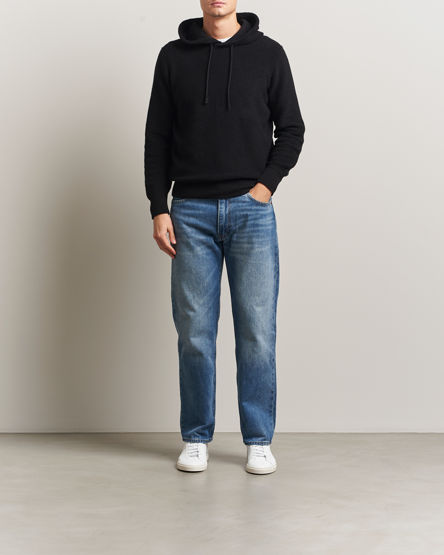 Herre | Gensere | Gran Sasso | Boiled Wool Hoodie Black