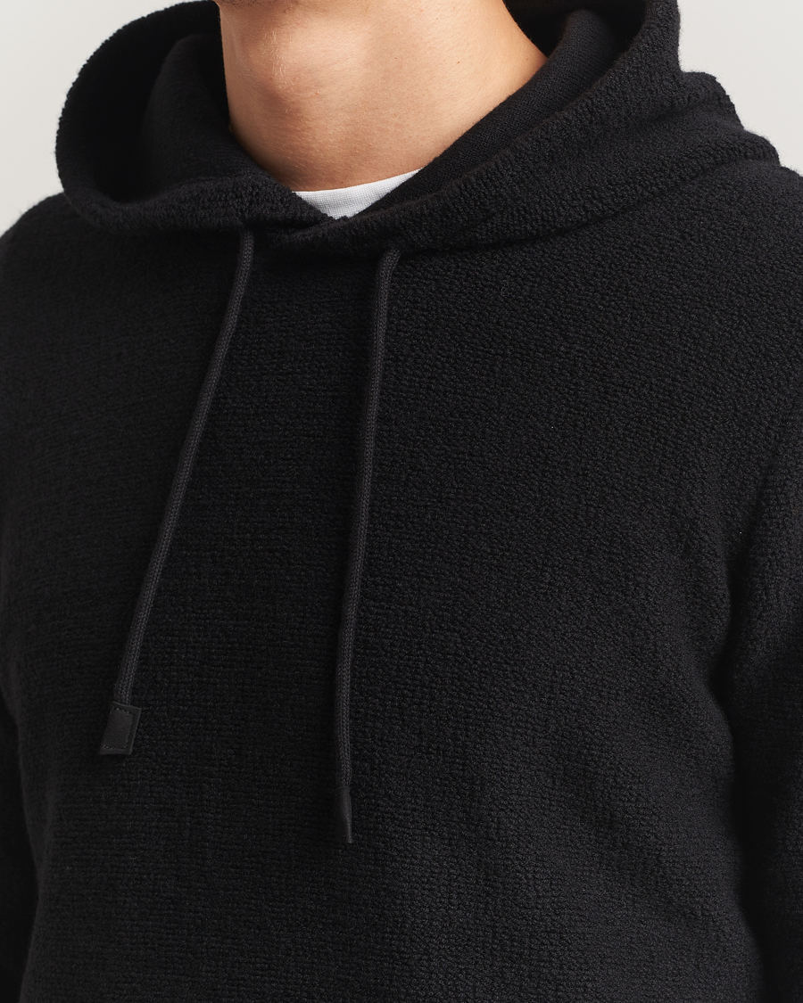 Herre | Gensere | Gran Sasso | Boiled Wool Hoodie Black