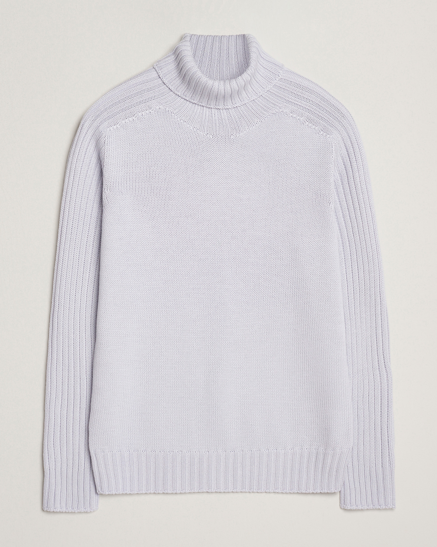 Herre | Gensere | Gran Sasso | Rainwool Rollneck Light Purple Melange