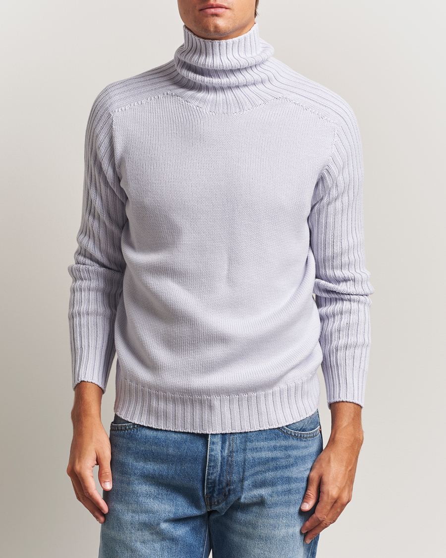 Herre | Gensere | Gran Sasso | Rainwool Rollneck Light Purple Melange