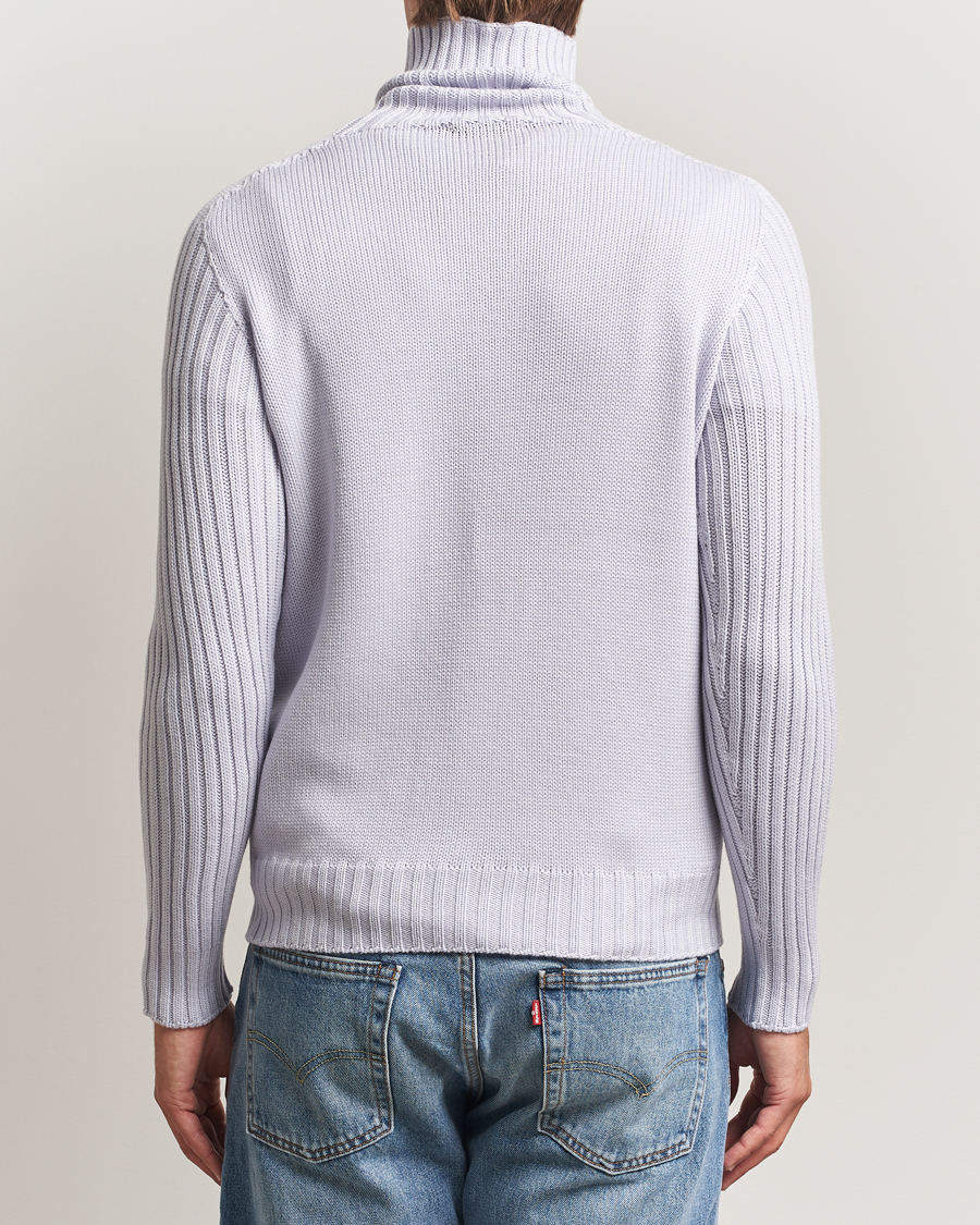 Herre | Gensere | Gran Sasso | Rainwool Rollneck Light Purple Melange