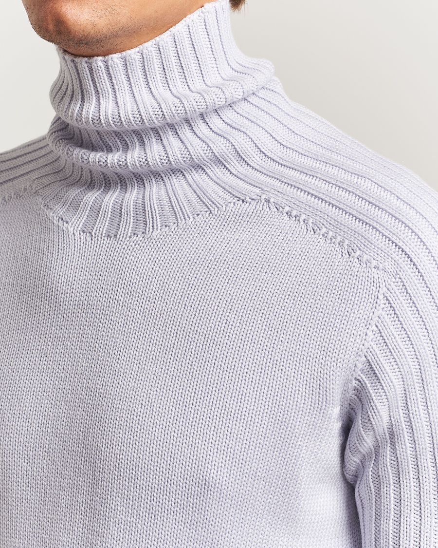Herre | Gensere | Gran Sasso | Rainwool Rollneck Light Purple Melange