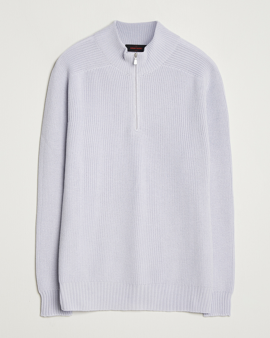 Herre | Gensere | Gran Sasso | Rainwool Half Zip Light Lavendel