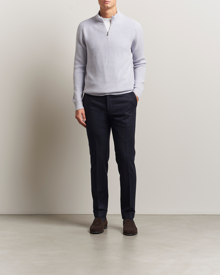 Herre | Gensere | Gran Sasso | Rainwool Half Zip Light Lavendel