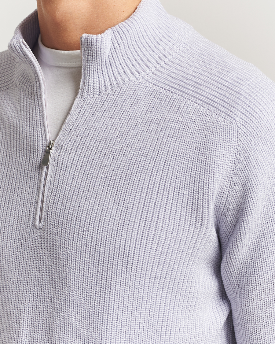 Herre | Gensere | Gran Sasso | Rainwool Half Zip Light Lavendel
