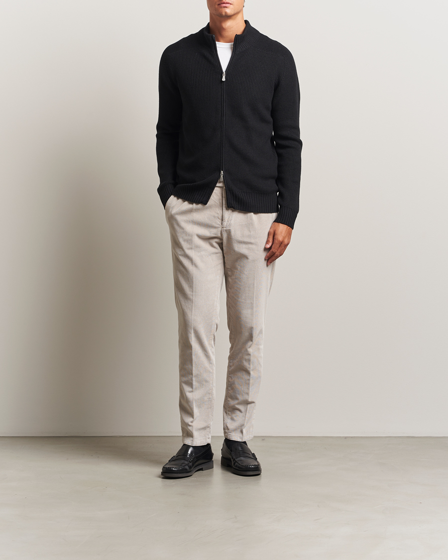 Herre | Gensere | Gran Sasso | Rainwool Full Zip Black