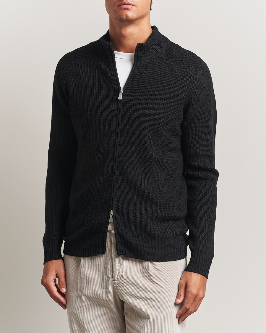 Herre | Gensere | Gran Sasso | Rainwool Full Zip Black