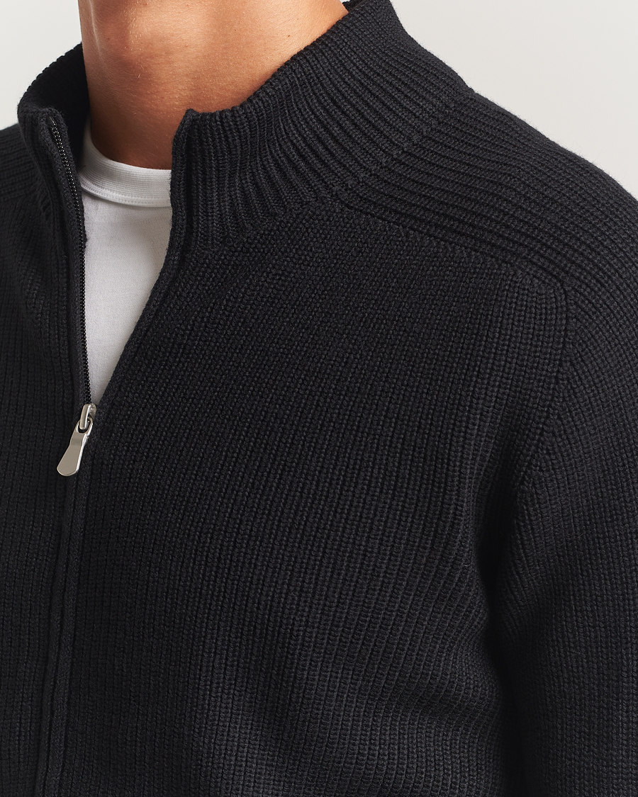 Herre | Gensere | Gran Sasso | Rainwool Full Zip Black